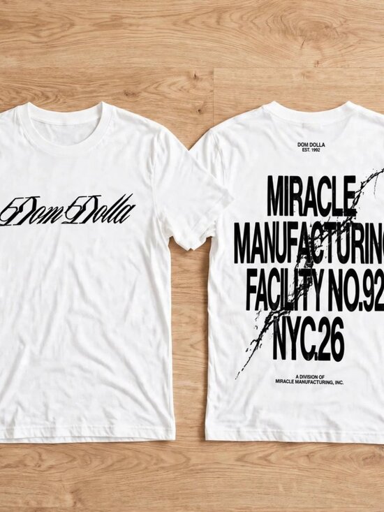 Gildan Other - Dom Dolla Miracle Manufacturing Facility No 92 NYC White Two-Sided T-Shirt S-4XL